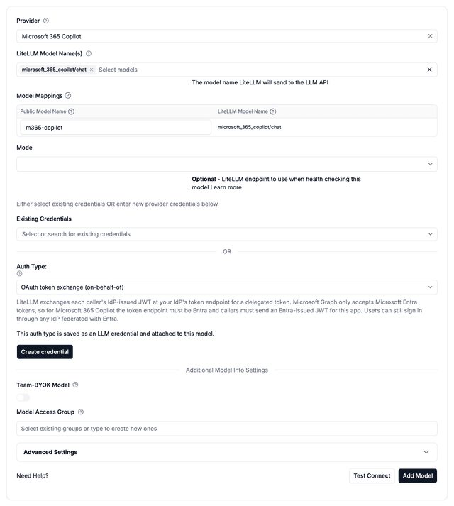 Add a Microsoft 365 Copilot model in LiteLLM